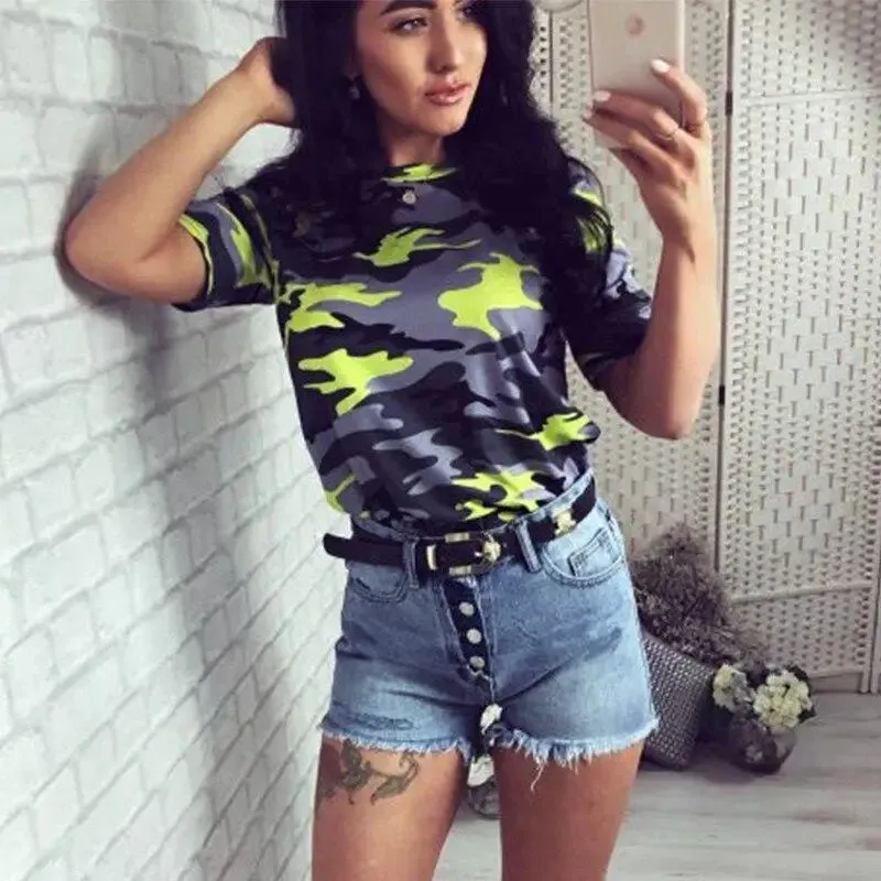 T shirt militaire rose