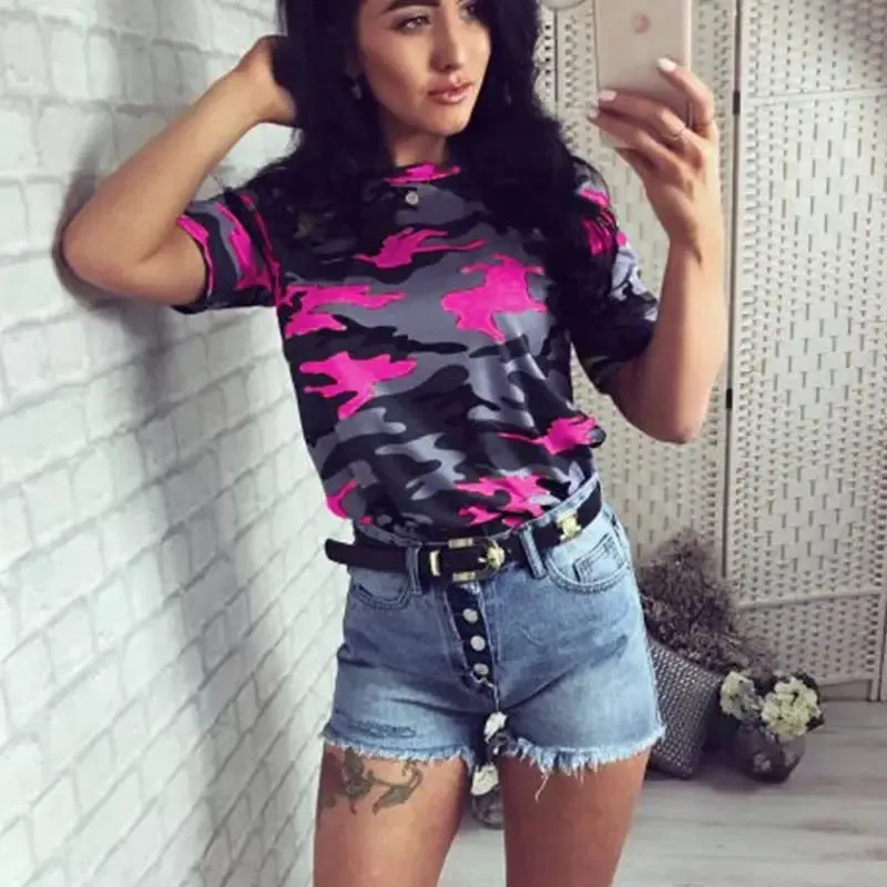 T shirt militaire rose