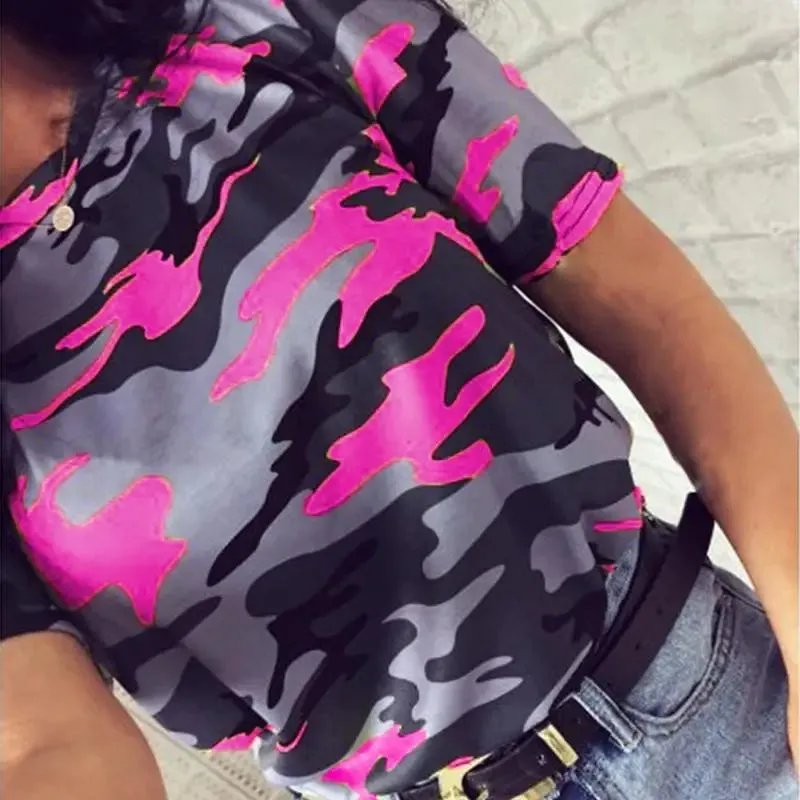 T shirt militaire rose