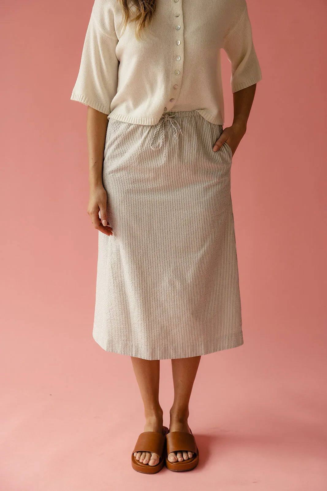 Take It Slow Striped Tie Skirt