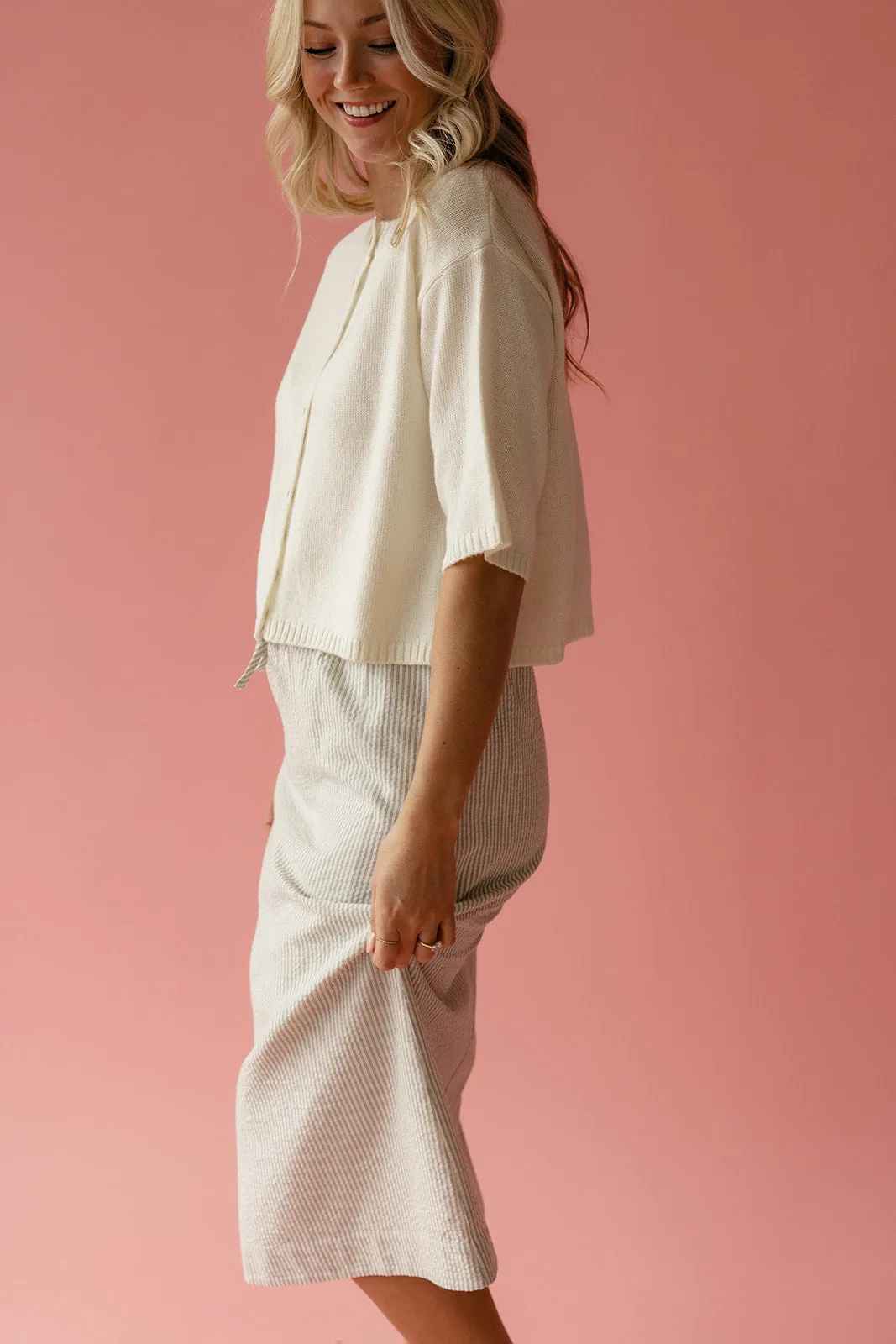 Take It Slow Striped Tie Skirt