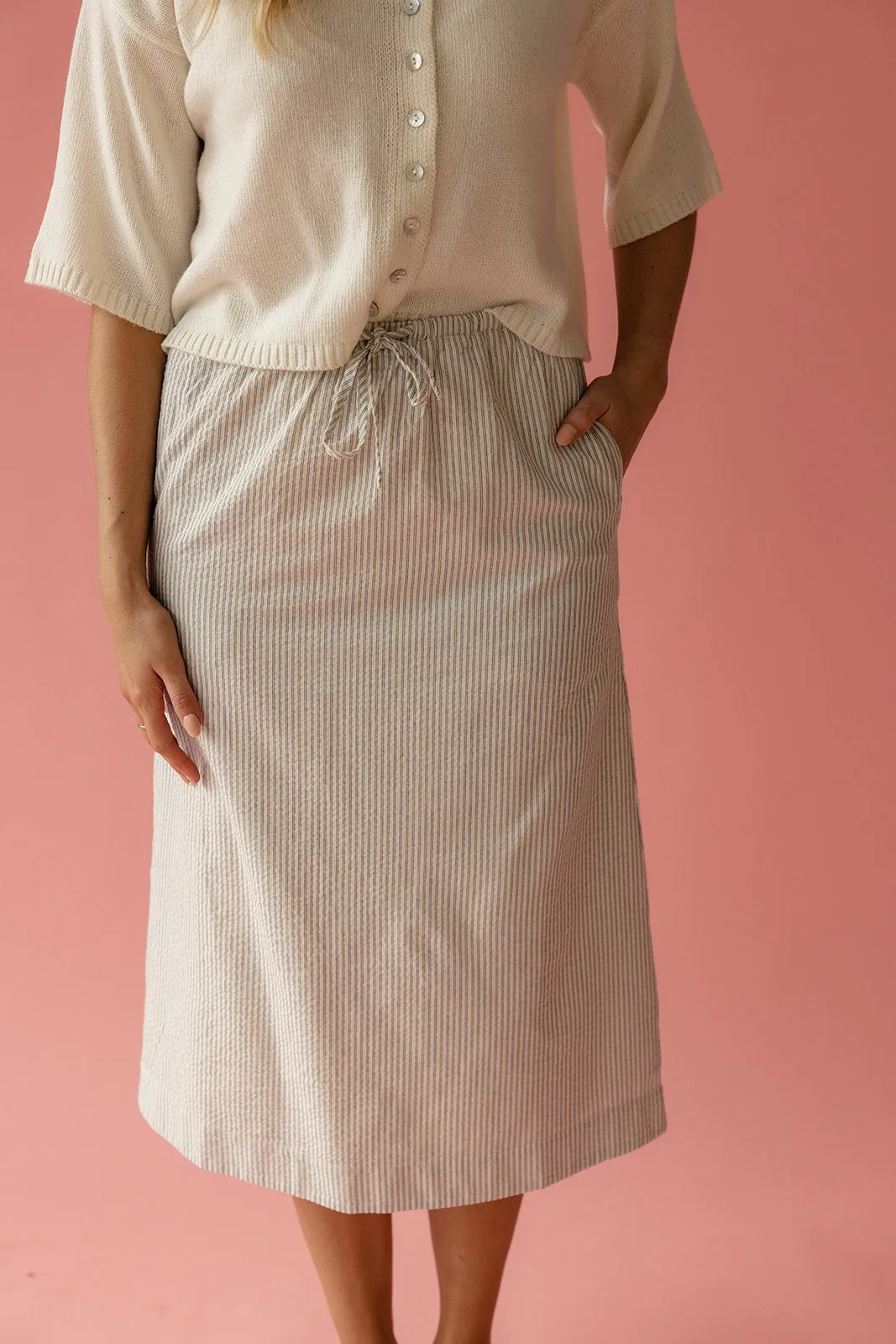 Take It Slow Striped Tie Skirt