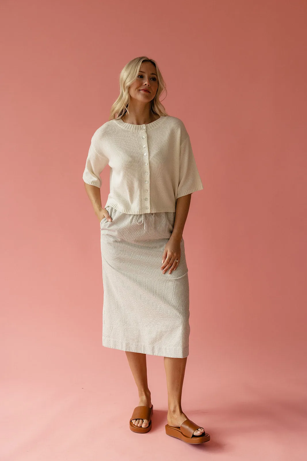 Take It Slow Striped Tie Skirt
