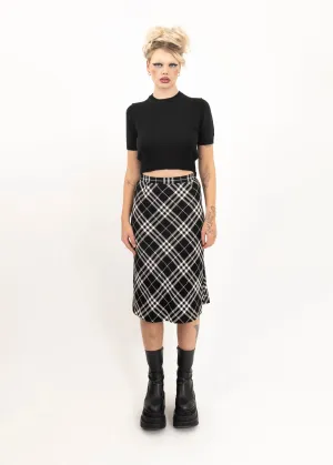 Tartan wool midi skirt