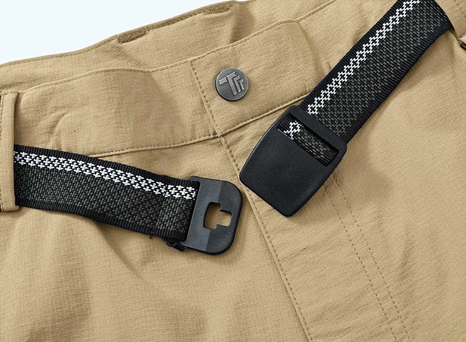 TBMPOY Men's Lightweight Hiking Pants with Belt 5 Zip Pocketsj