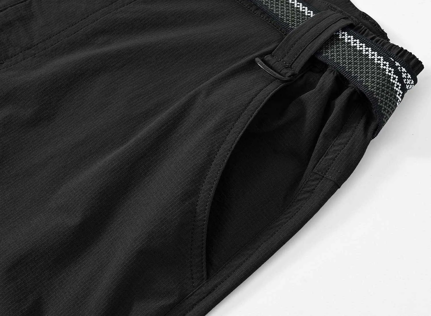 TBMPOY Men's Lightweight Hiking Pants with Belt 5 Zip Pocketsj