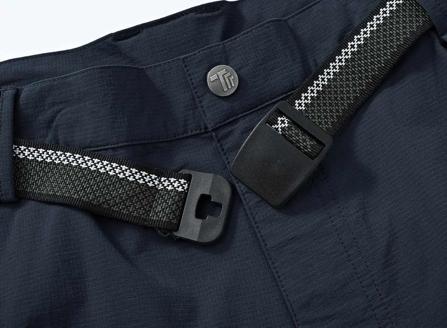 TBMPOY Men's Lightweight Hiking Pants with Belt 5 Zip Pocketsj