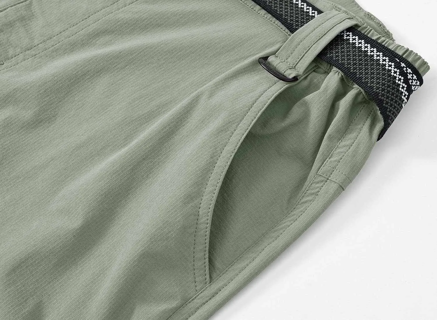 TBMPOY Men's Lightweight Hiking Pants with Belt 5 Zip Pocketsj