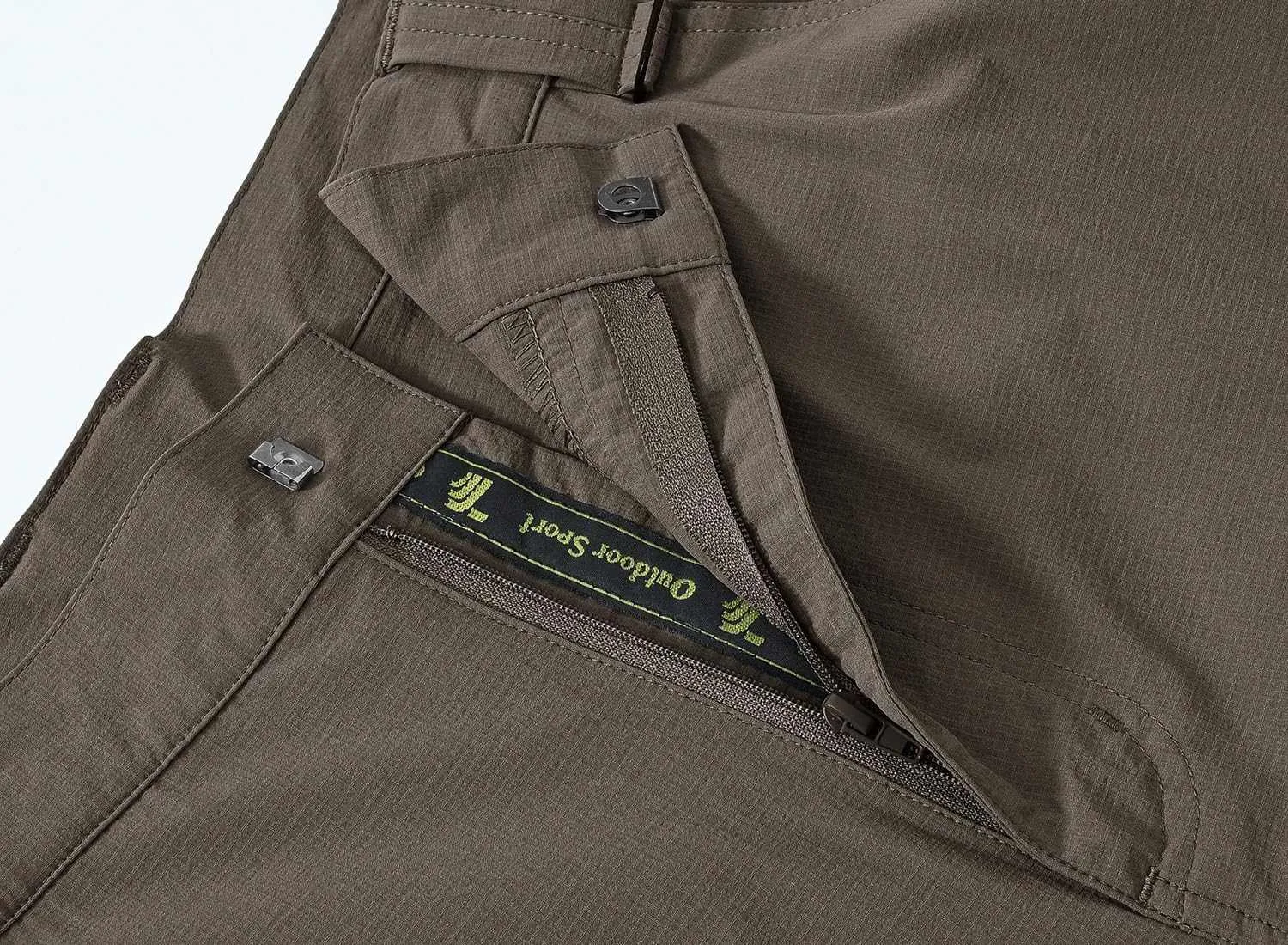 TBMPOY Men's Lightweight Hiking Pants with Belt 5 Zip Pocketsj