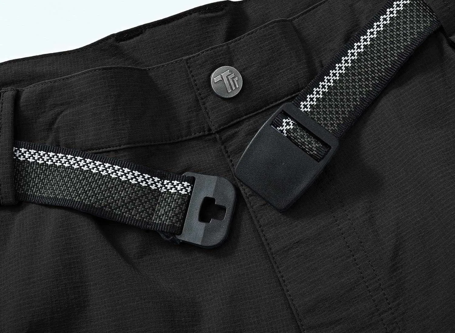 TBMPOY Men's Lightweight Hiking Pants with Belt 5 Zip Pocketsj
