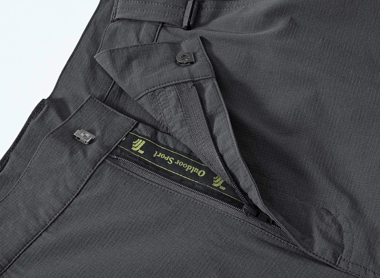 TBMPOY Men's Lightweight Hiking Pants with Belt 5 Zip Pocketsj