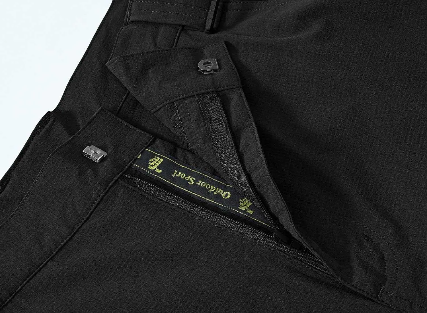 TBMPOY Men's Lightweight Hiking Pants with Belt 5 Zip Pocketsj