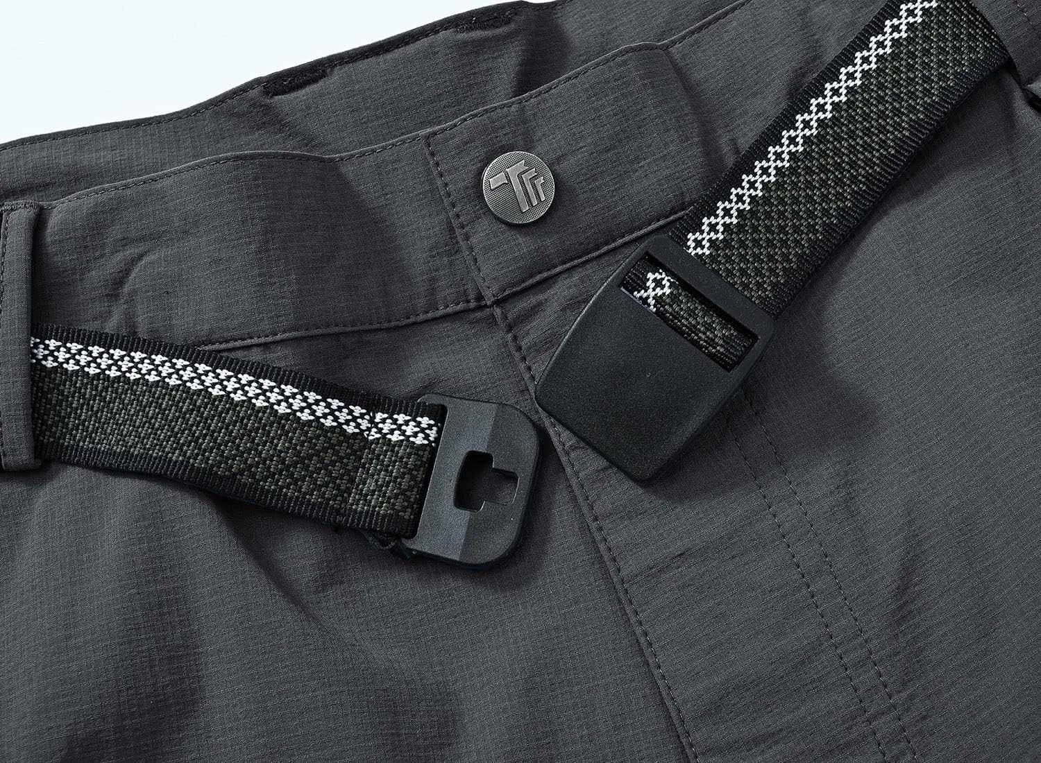 TBMPOY Men's Lightweight Hiking Pants with Belt 5 Zip Pocketsj