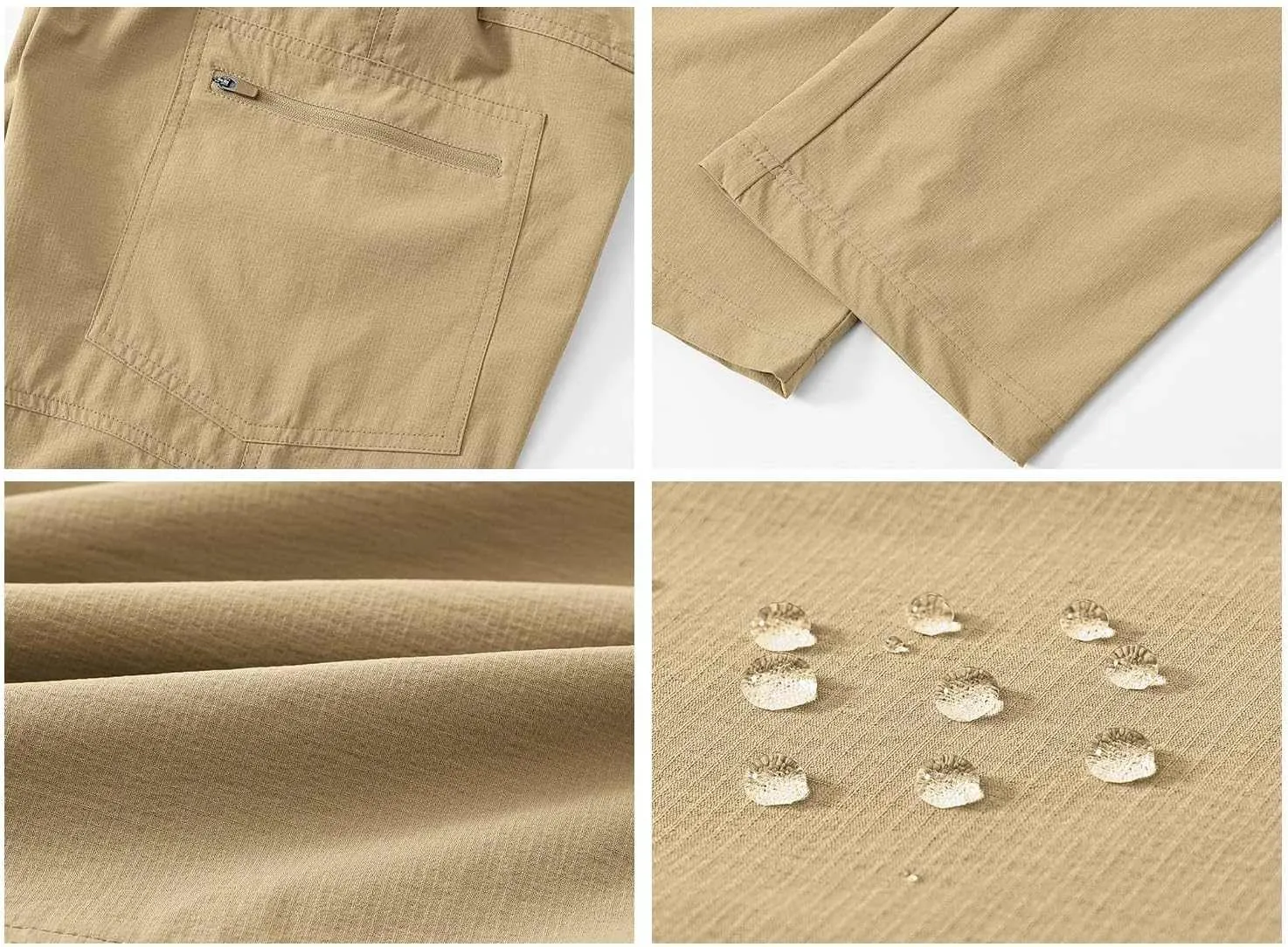 TBMPOY Men's Lightweight Hiking Pants with Belt 5 Zip Pocketsj