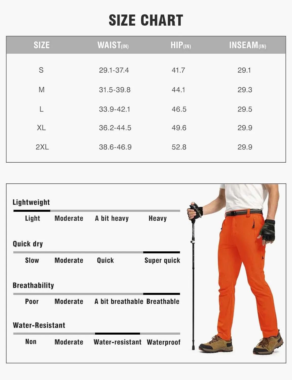 TBMPOY Men's Lightweight Hiking Pants with Belt 5 Zip Pocketsj