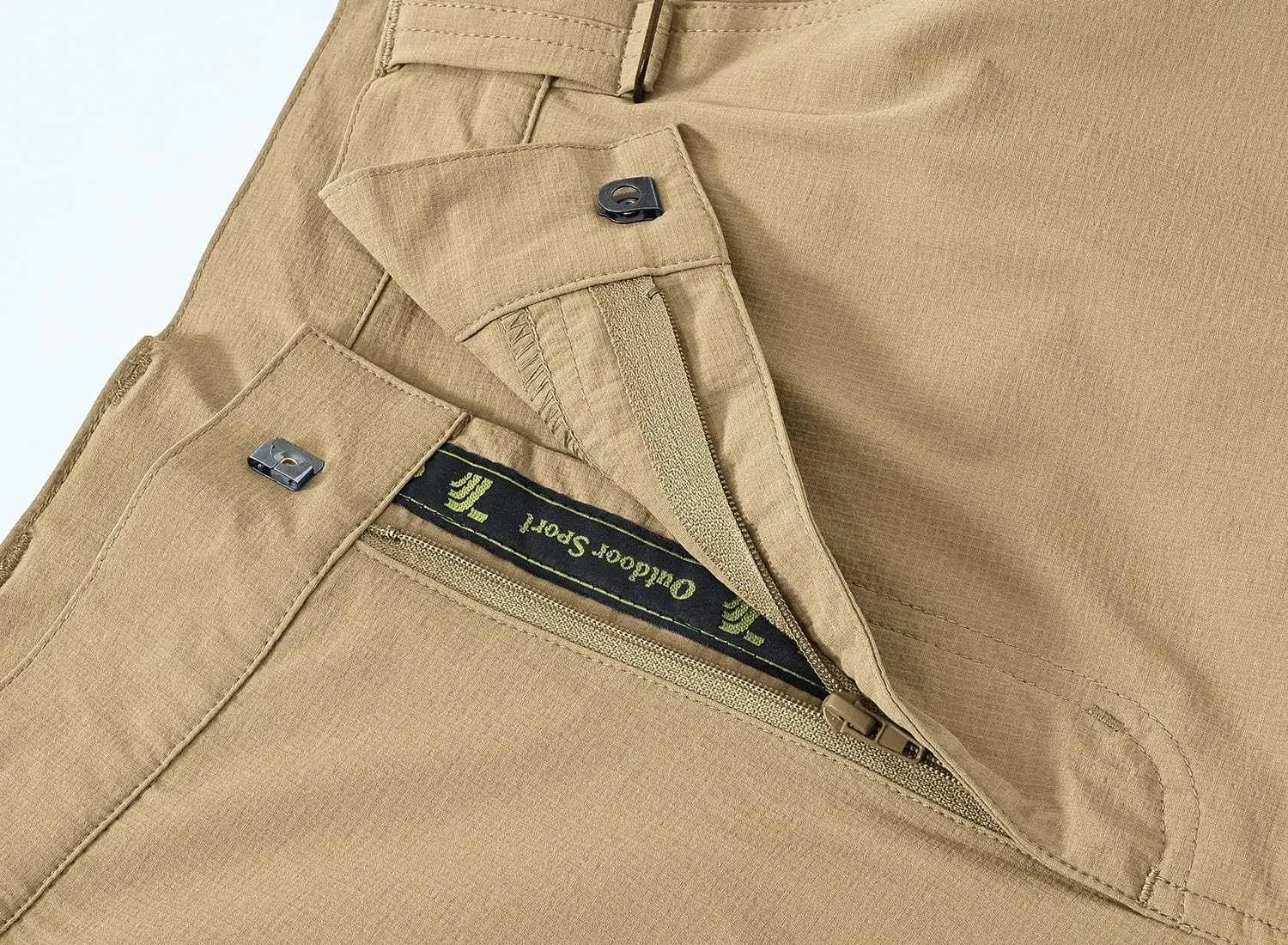 TBMPOY Men's Lightweight Hiking Pants with Belt 5 Zip Pocketsj