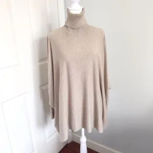 Ted Baker Angora Blend Sweater Beige Boxy Oversized Lagenlook Soft Flowy Sz Sm