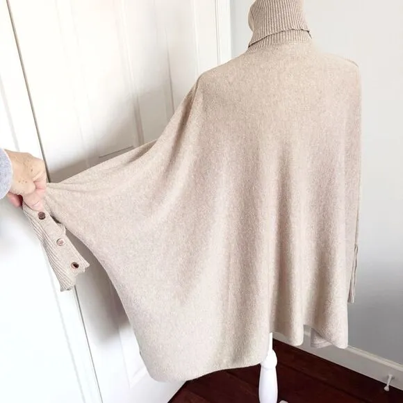 Ted Baker Angora Blend Sweater Beige Boxy Oversized Lagenlook Soft Flowy Sz Sm
