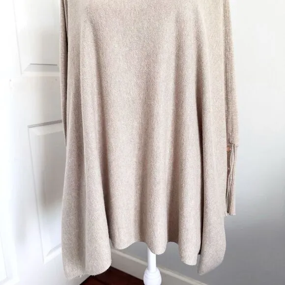 Ted Baker Angora Blend Sweater Beige Boxy Oversized Lagenlook Soft Flowy Sz Sm