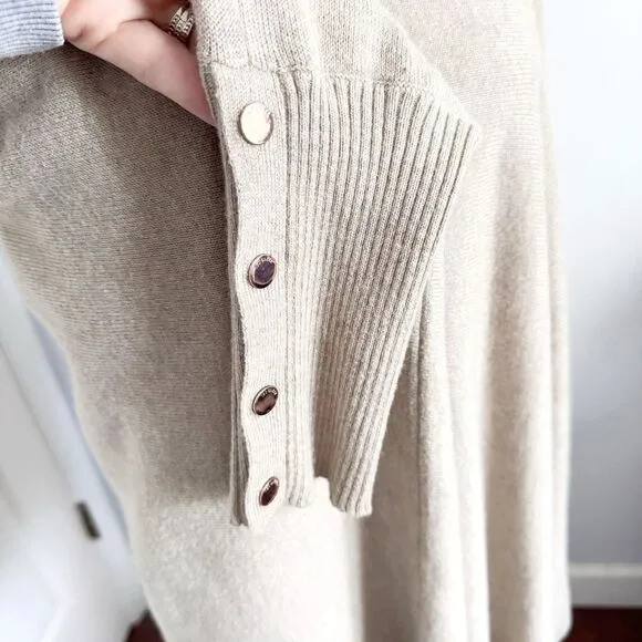 Ted Baker Angora Blend Sweater Beige Boxy Oversized Lagenlook Soft Flowy Sz Sm
