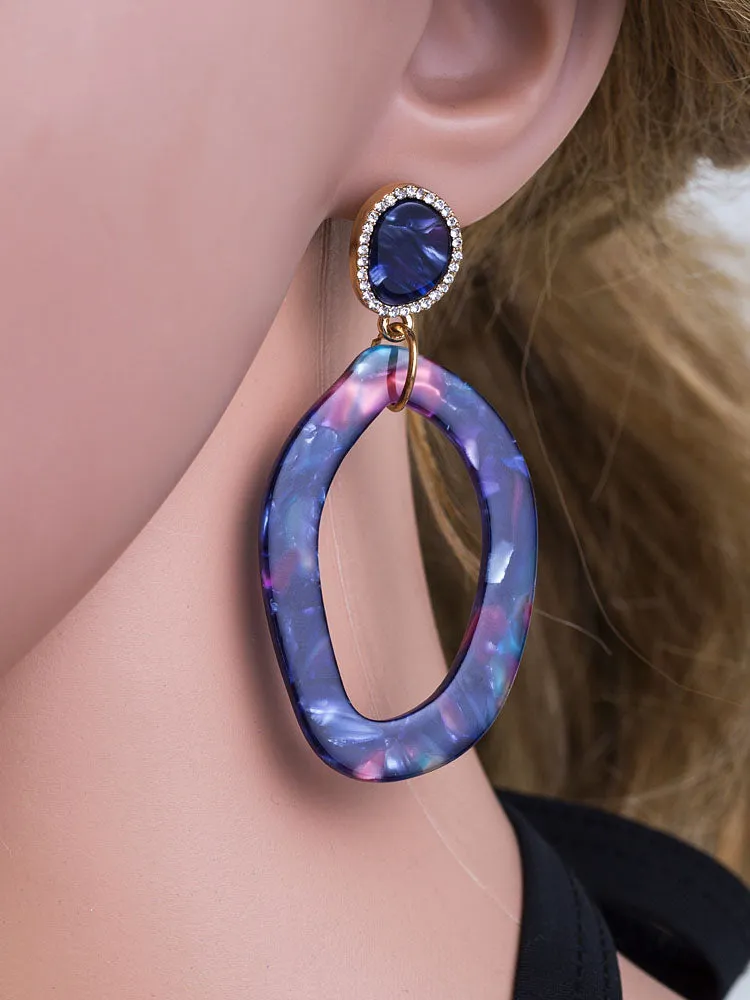 Temperament Versatile Acrylic Acetate Plate Earrings Ladies