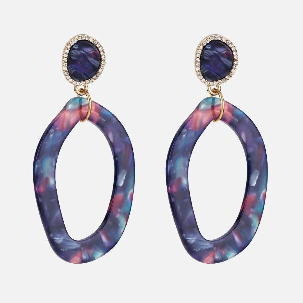 Temperament Versatile Acrylic Acetate Plate Earrings Ladies