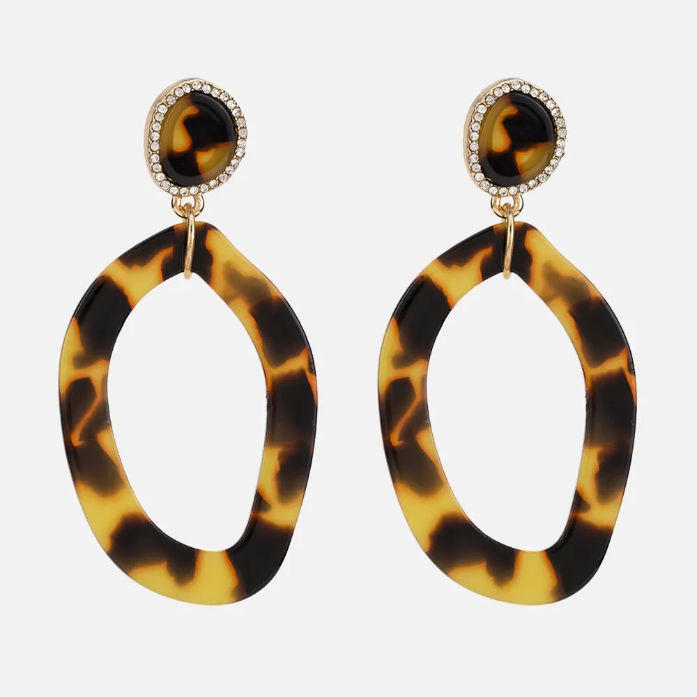 Temperament Versatile Acrylic Acetate Plate Earrings Ladies