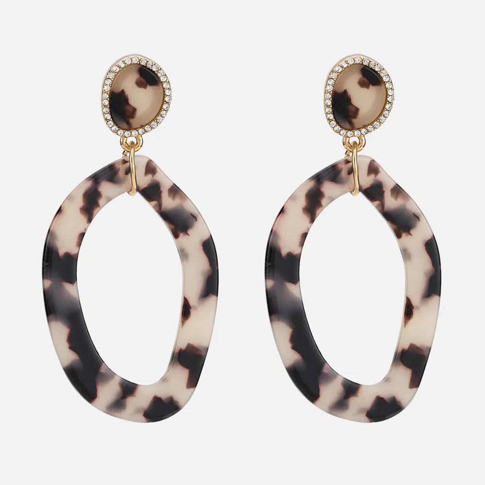 Temperament Versatile Acrylic Acetate Plate Earrings Ladies