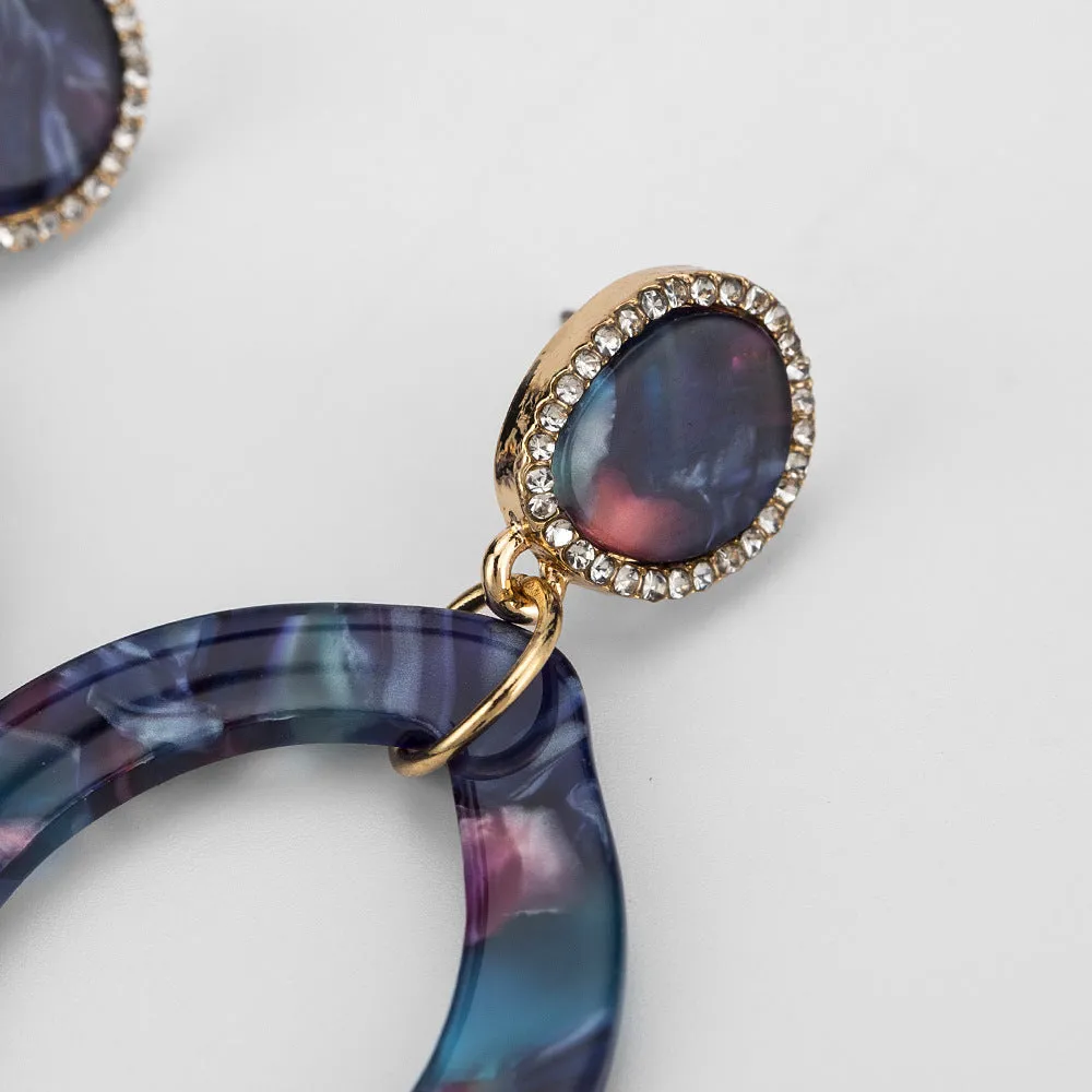 Temperament Versatile Acrylic Acetate Plate Earrings Ladies