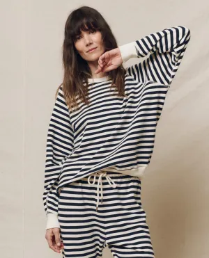 The College Sweatshirt - Navy Sailor Stripe