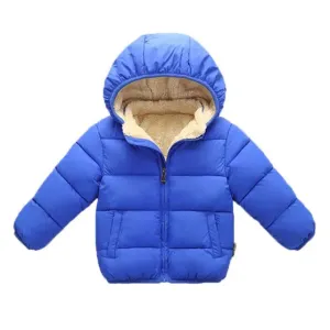 Thick Plush Winter Jackets for Boys and Girls - Fur Hooded Warm Outerwear, Kids Snowsuit Coats
