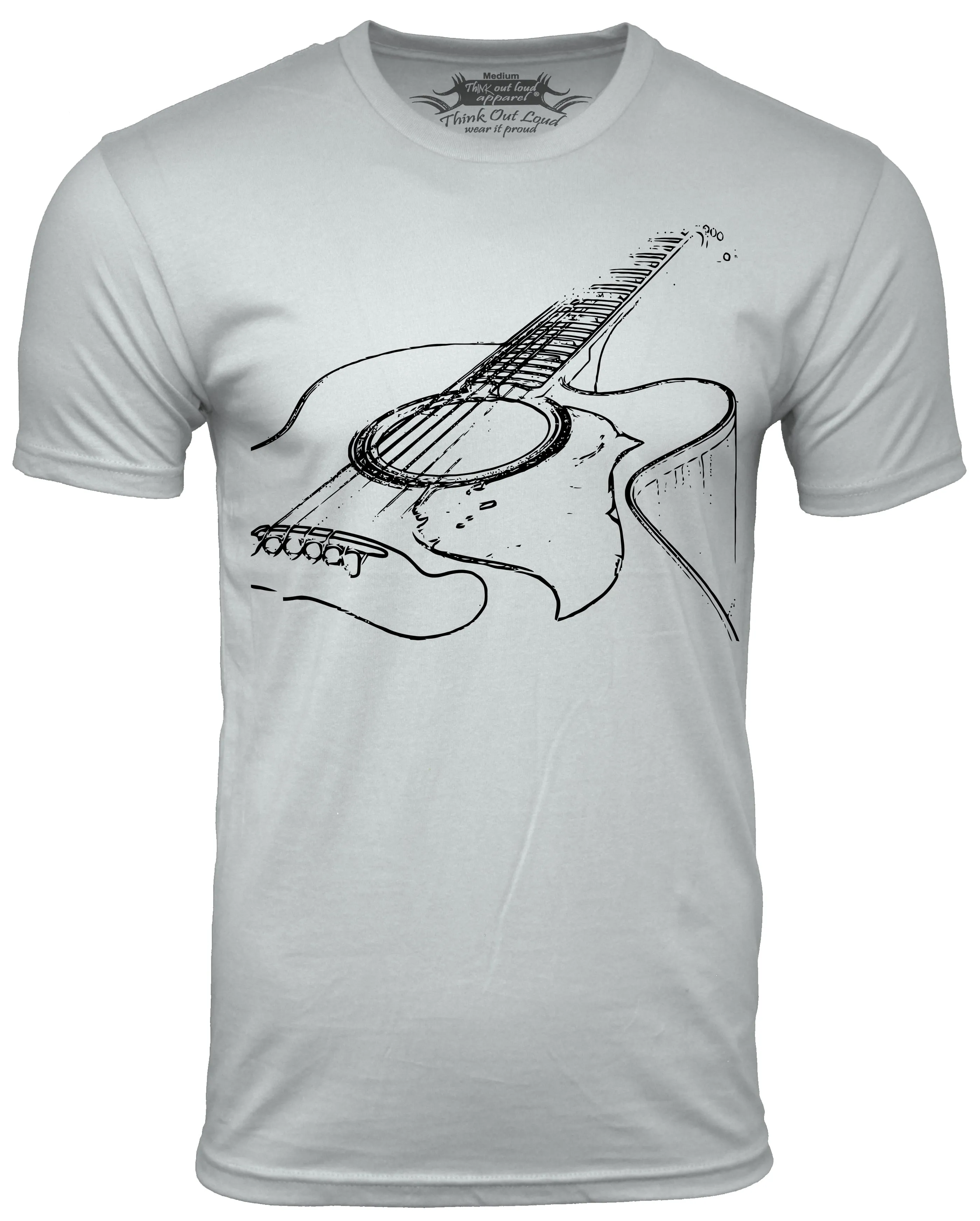 Think Out Loud Apparel Acoustic Guitar T-shirt Cool Musician Tee T Shirt