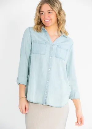 Thread & Supply® Ginger Chambray Button Up Long Sleeve Top