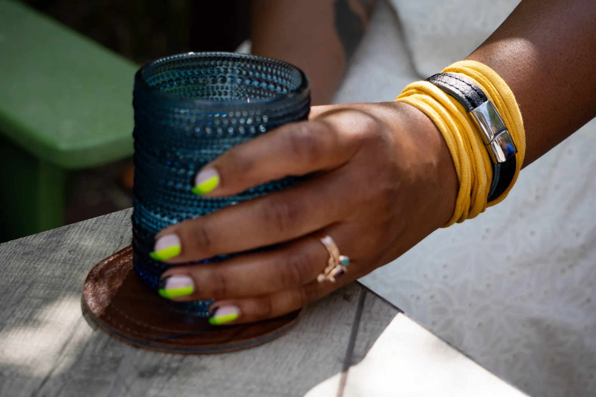 Threads for Hope Bracelet / Black Hand Dyed