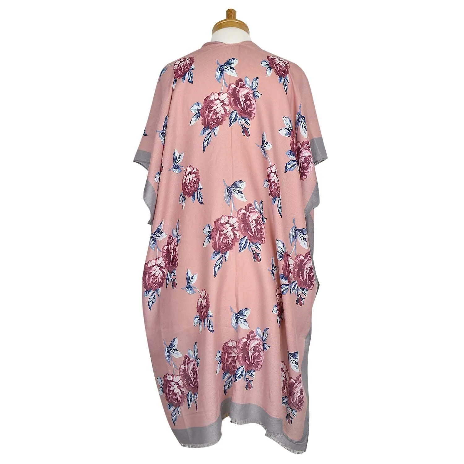 THSK1064: Pink: Floral Print Kimono