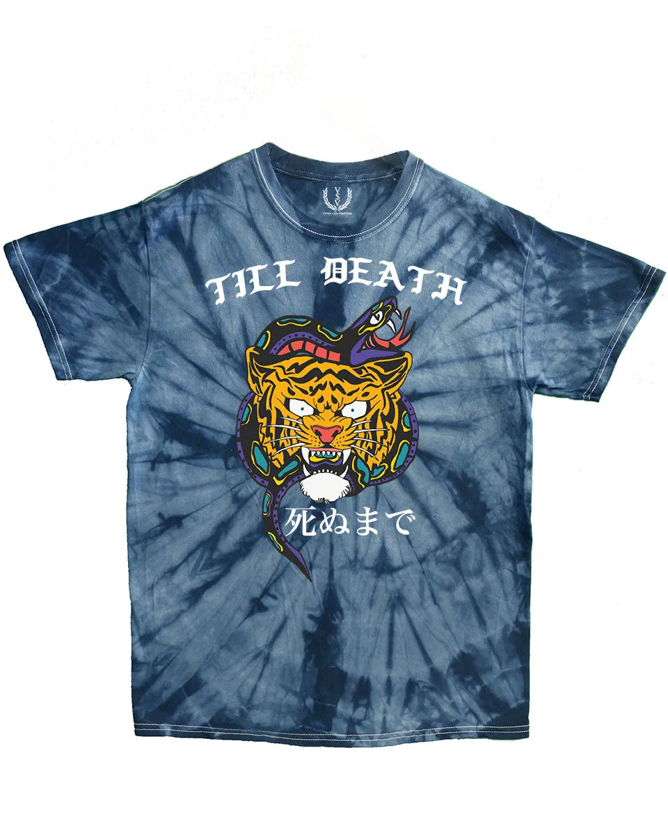 tie dye Front Tiger Graphic Japanese Till Death Good Vibes OBEI Society For men T Shirt