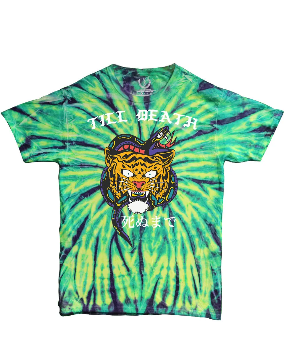 tie dye Front Tiger Graphic Japanese Till Death Good Vibes OBEI Society For men T Shirt
