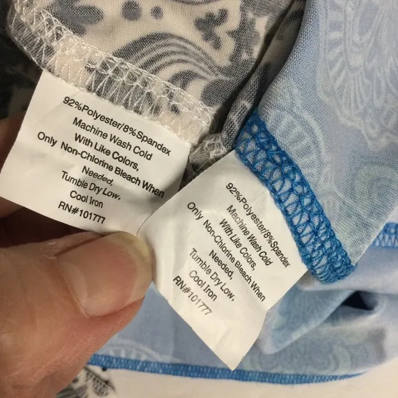 Tranquility Set of 2 Skirts Black/White &amp; Blue/White Elastic Waist Skirts Sz M