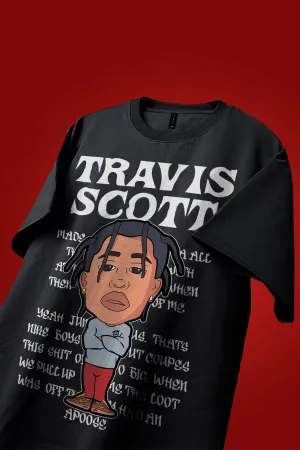 TRAVIS SCOTT LYRICS OVERSIZED T-SHIRT