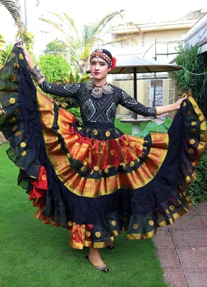 Tribal banarsi skirt sunset WLS