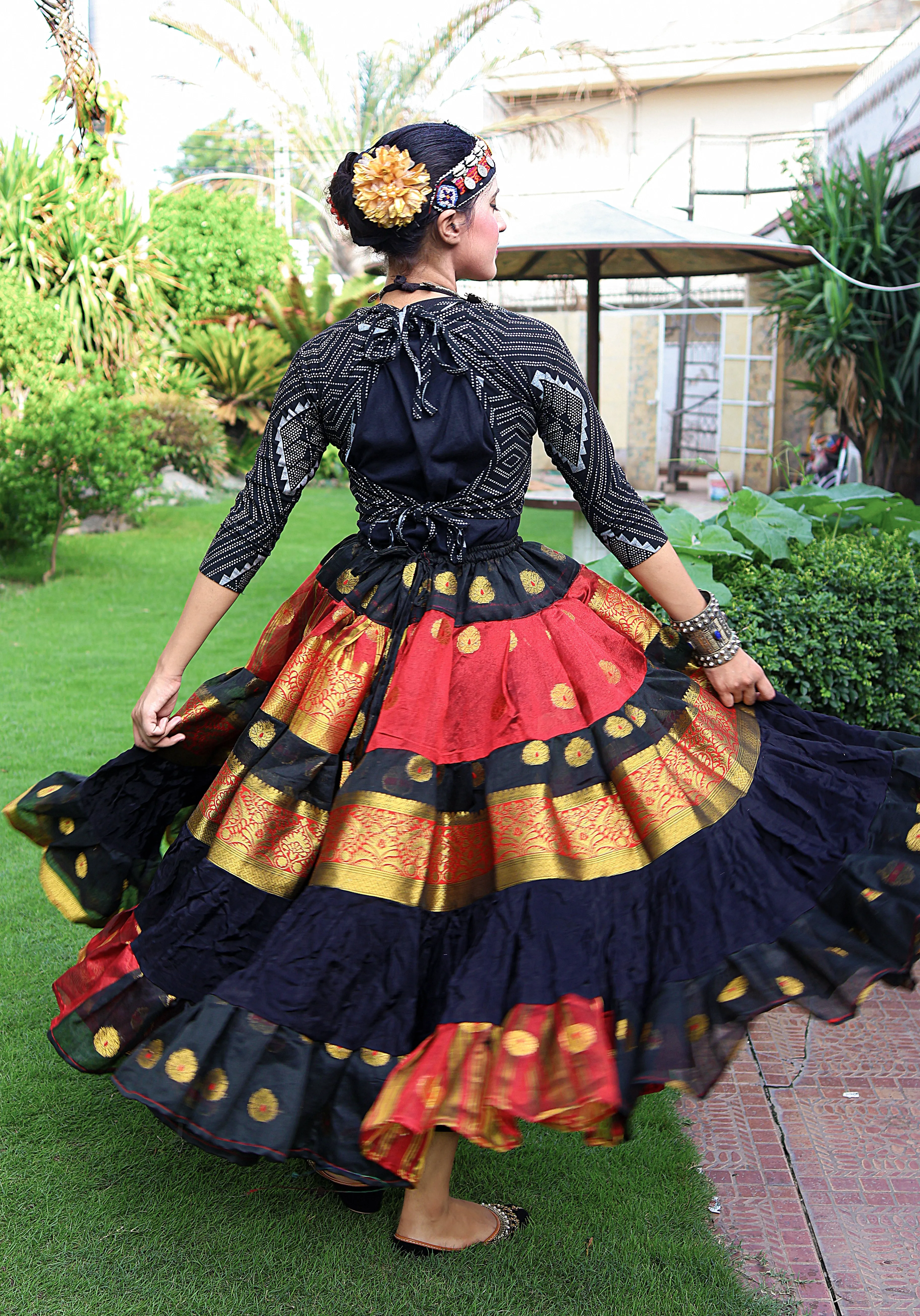 Tribal banarsi skirt sunset WLS