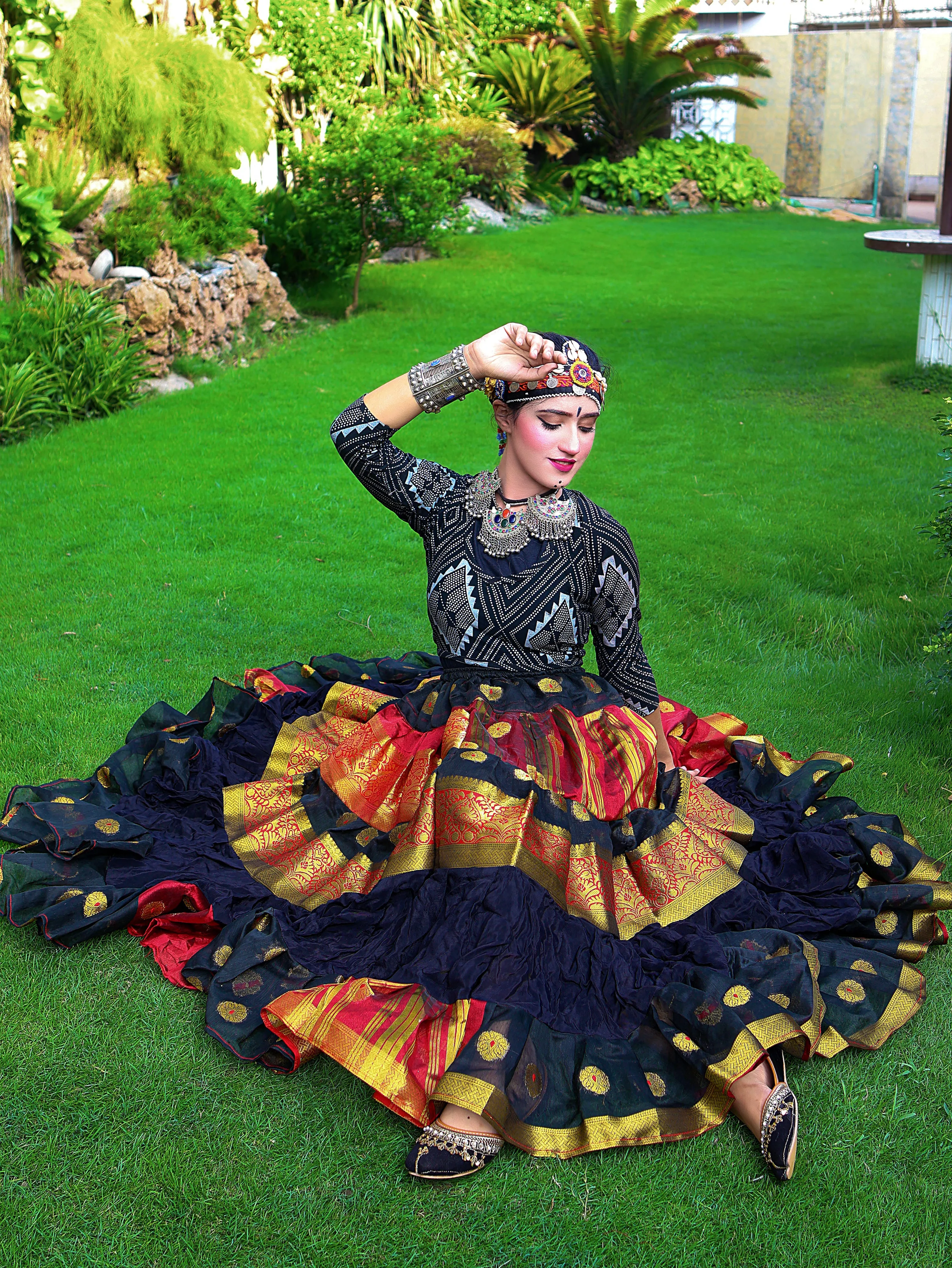 Tribal banarsi skirt sunset WLS