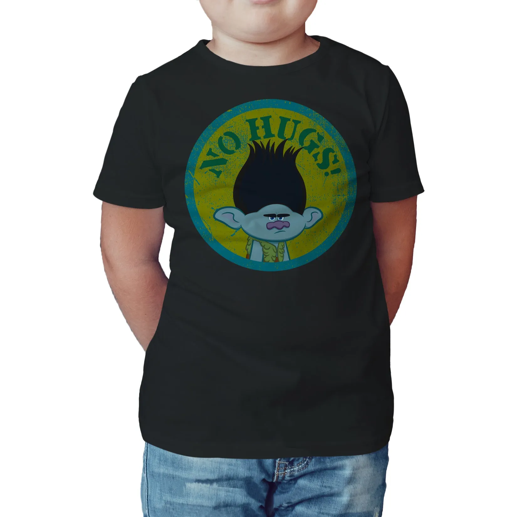 Trolls No Hugs Official Kid's T-Shirt (Black)