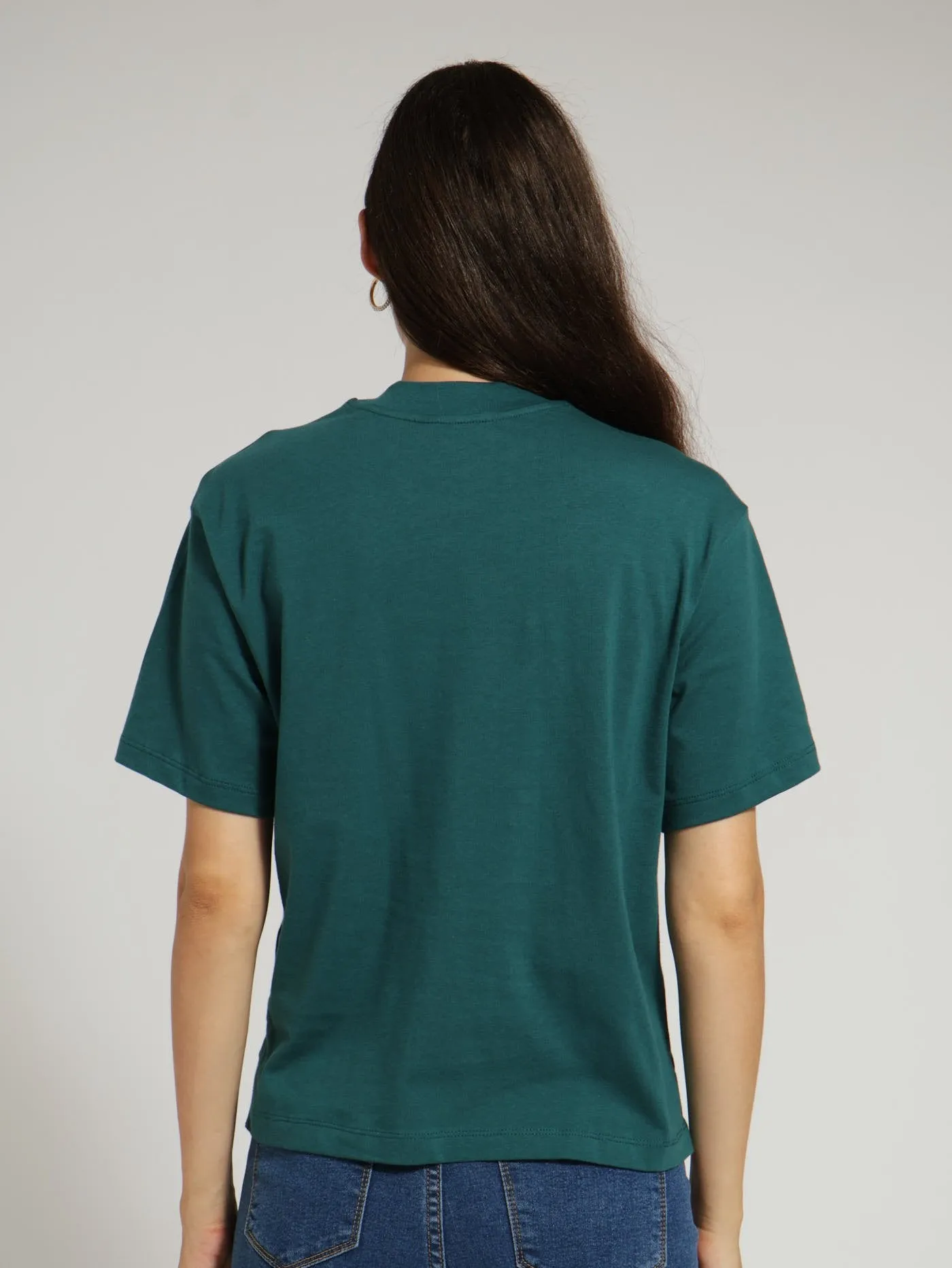 Turtleneck Boxy Tee - Dark Teal