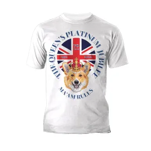 UA Queen's Platinum Jubilee Corgi Ma'am Rules Men's T-shirt (White)