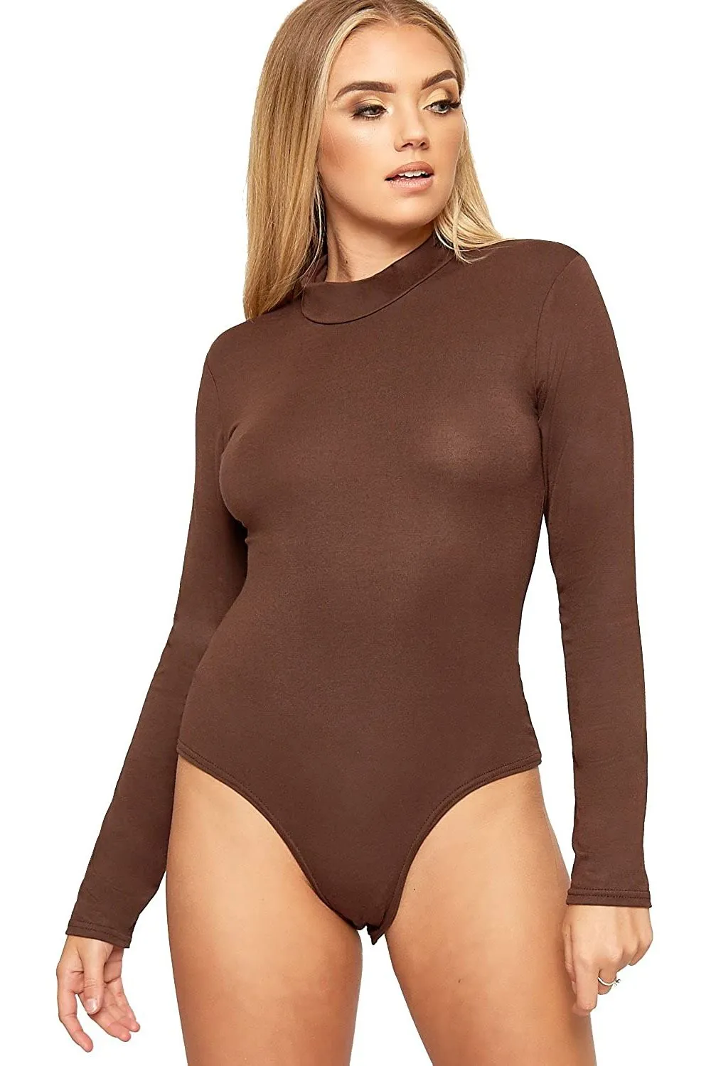 Unity Solid Stand Collar turtleneck Bodysuits
