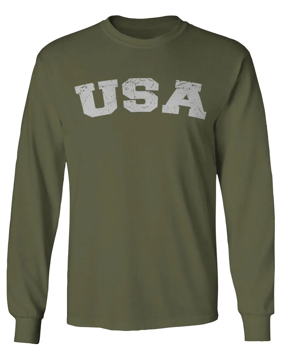 USA Vintage Patriotic American United States of America mens Long sleeve t shirt