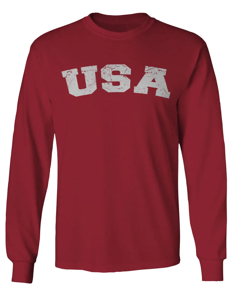 USA Vintage Patriotic American United States of America mens Long sleeve t shirt