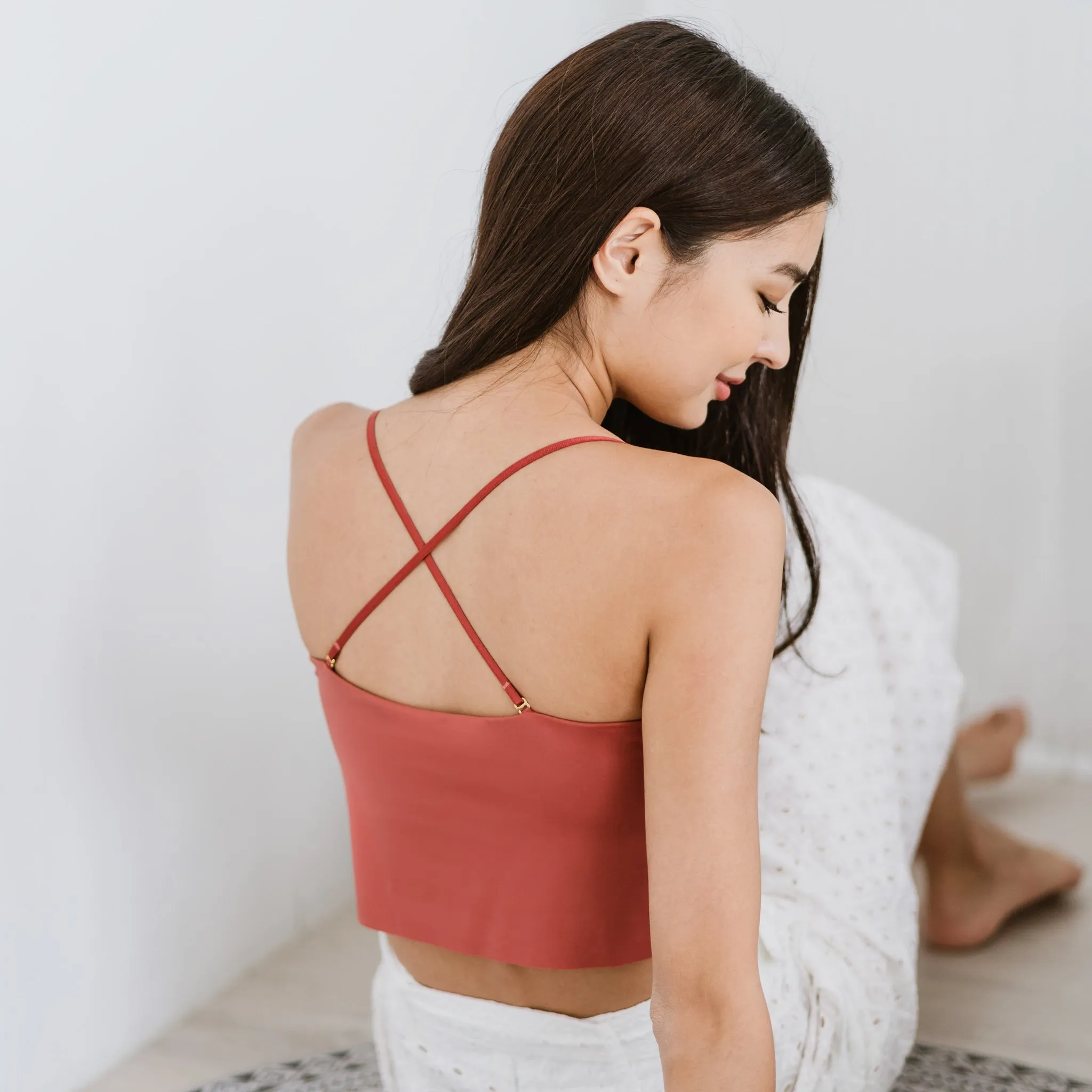 Versatile 3-in-1 Bra Top in Burnt Peach