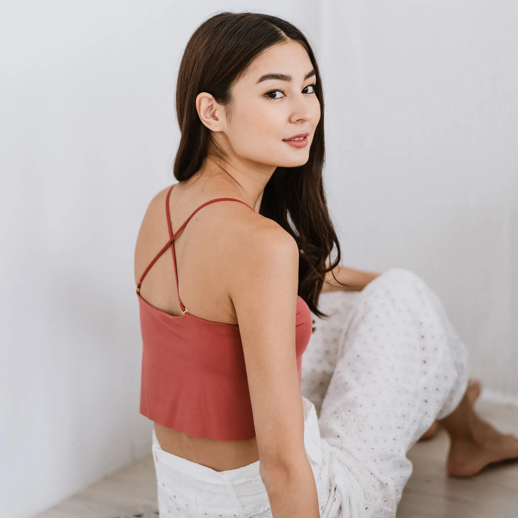 Versatile 3-in-1 Bra Top in Burnt Peach